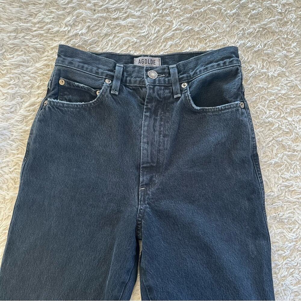 AGOLDE Women's Pinch Waist High Rise Kick Jeans Size 25 Pepper Black Cotton - Picture 4 of 9